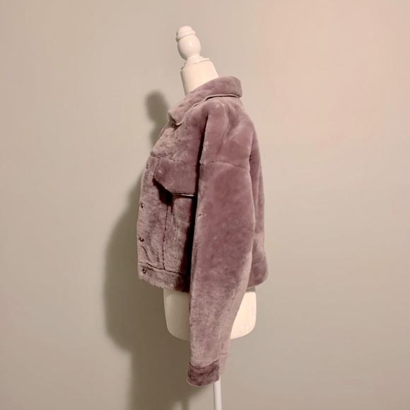 Purple rabbit hair and wool hair Teddy jacket. - Picture 6 of 7